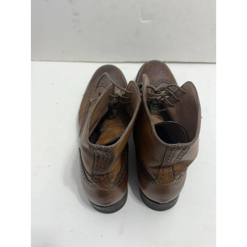 Vintage Magnanni Wingtip Dress Boots Brown Leather Ankle Chukka 3316 SZ 12 M
